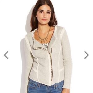 Lucky Lotus x Lucky Brand Grey Raw Hem Jacket M